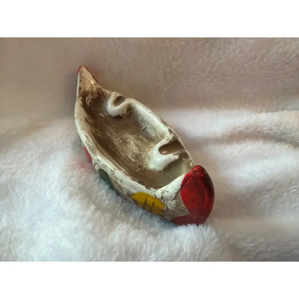 VTG Nanco Indian Canoe Ashtray Japan Hand Painted Mid Century Rustic Decor